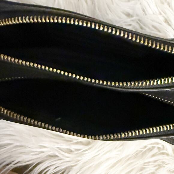 MARC JACOBS | Black Gold Leather The Softshot Shoulder Crossbody Bag Two Zippers - Picture 8 of 10